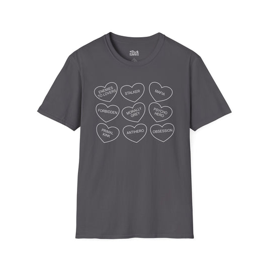 Hearts with Dark Romance Tropes T-Shirt