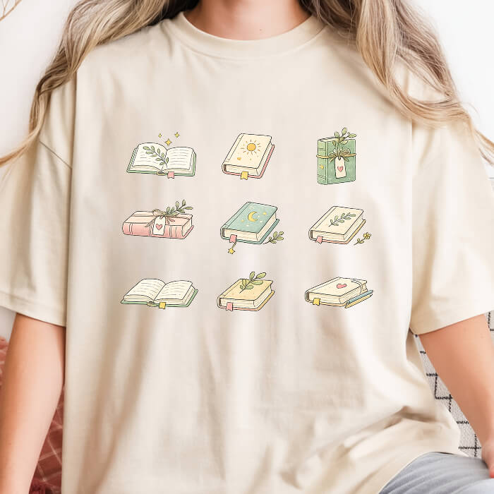 Cozy Books Aesthetic T-Shirt | Comfort Colors
