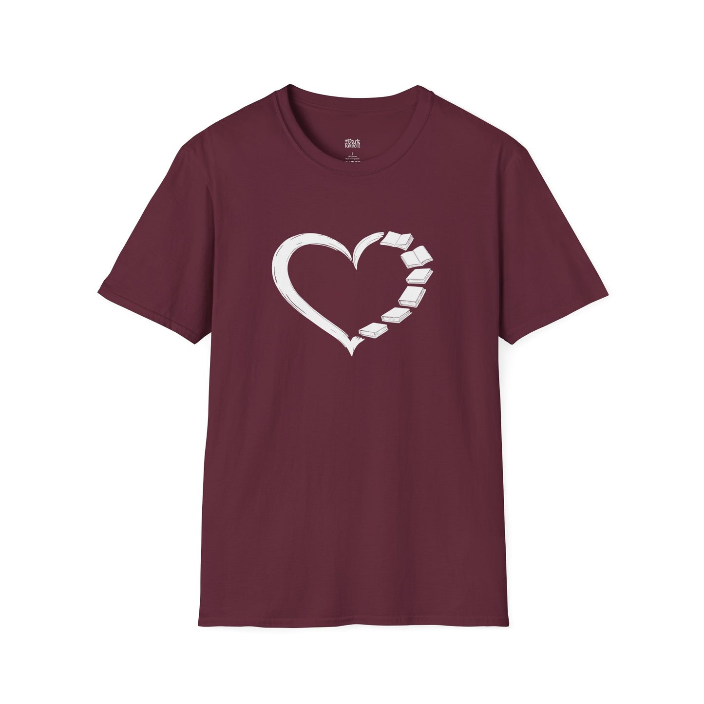 Bookish Heart Line Art T-Shirt