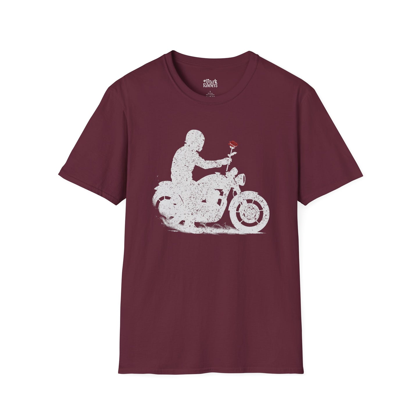 Biker Offering a Crimson Rose T-Shirt