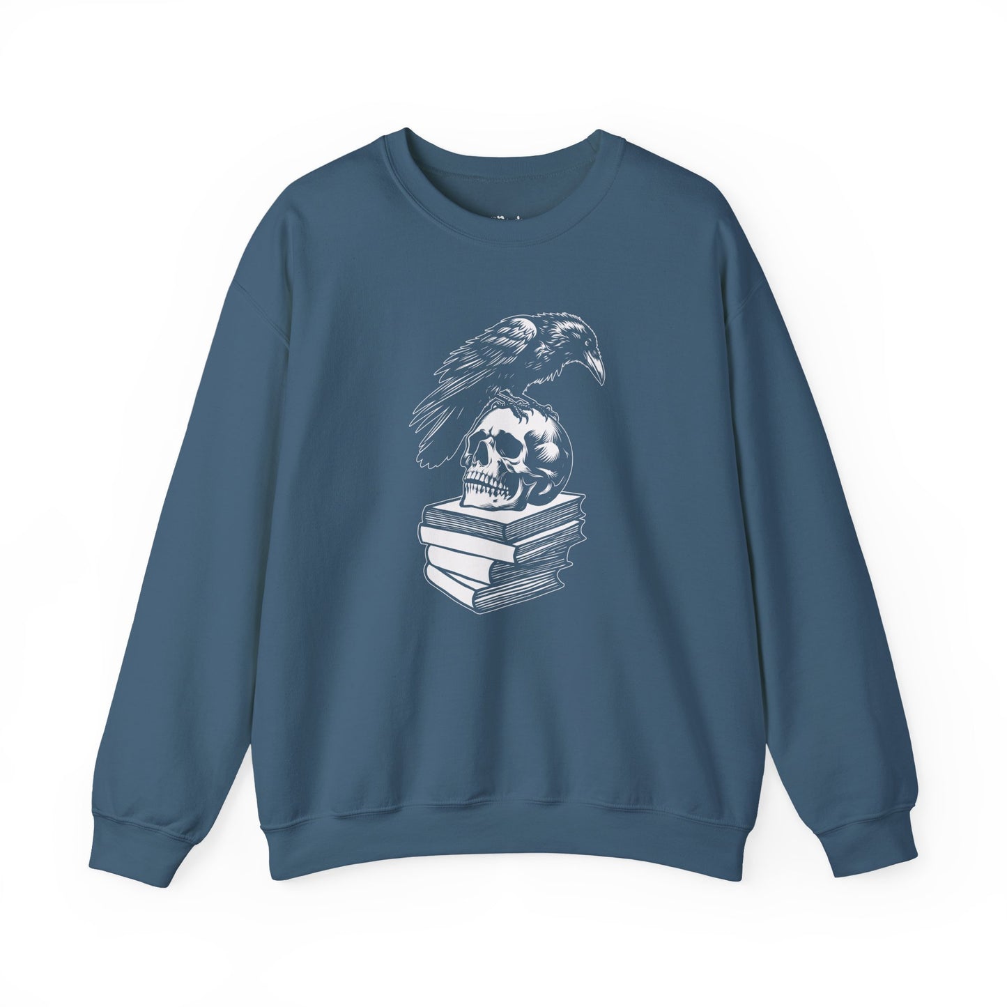 Crow and Skull on a Stack of Books Sweatshirt