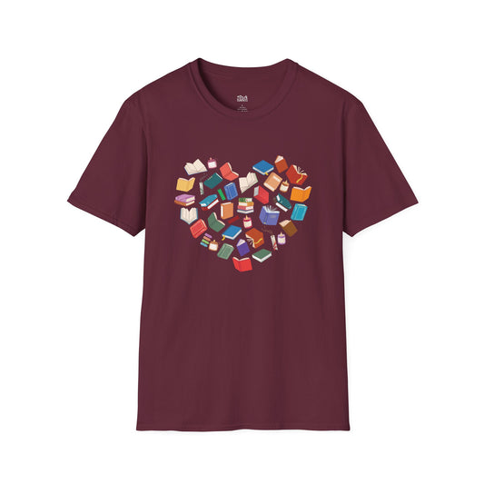 Heart of Colorful Books T-Shirt