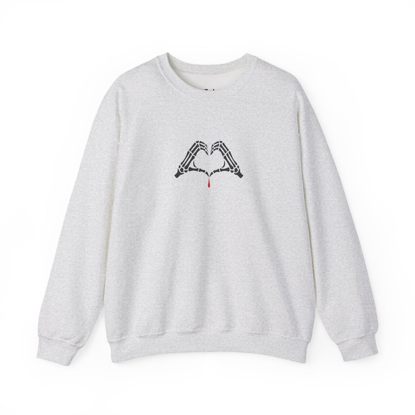 Skeleton Hands Forming a Heart With a Drop of Blood Sweatshirt