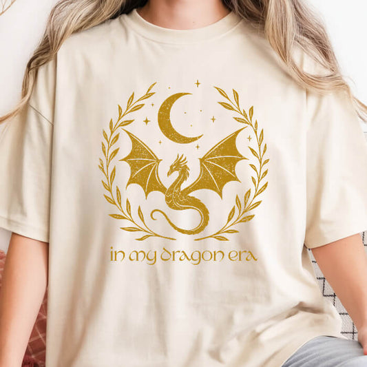 In my dragon Era ivory fantasy reader t-shirt