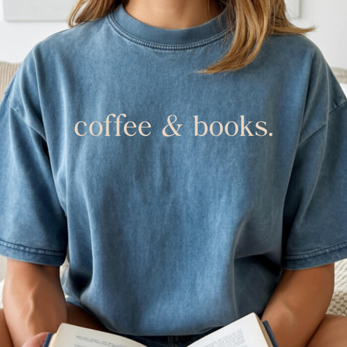 Coffee & Books T-Shirt | Comfort Colors