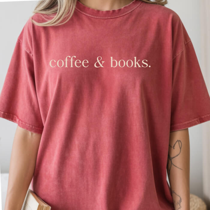 Coffee & Books T-Shirt | Comfort Colors