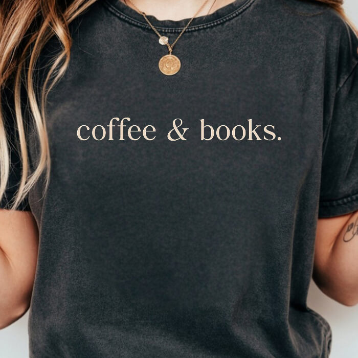 Coffee & Books T-Shirt | Comfort Colors