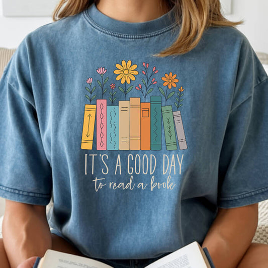 It's a Good Day To Read a Book blue jean book lover t-shirt