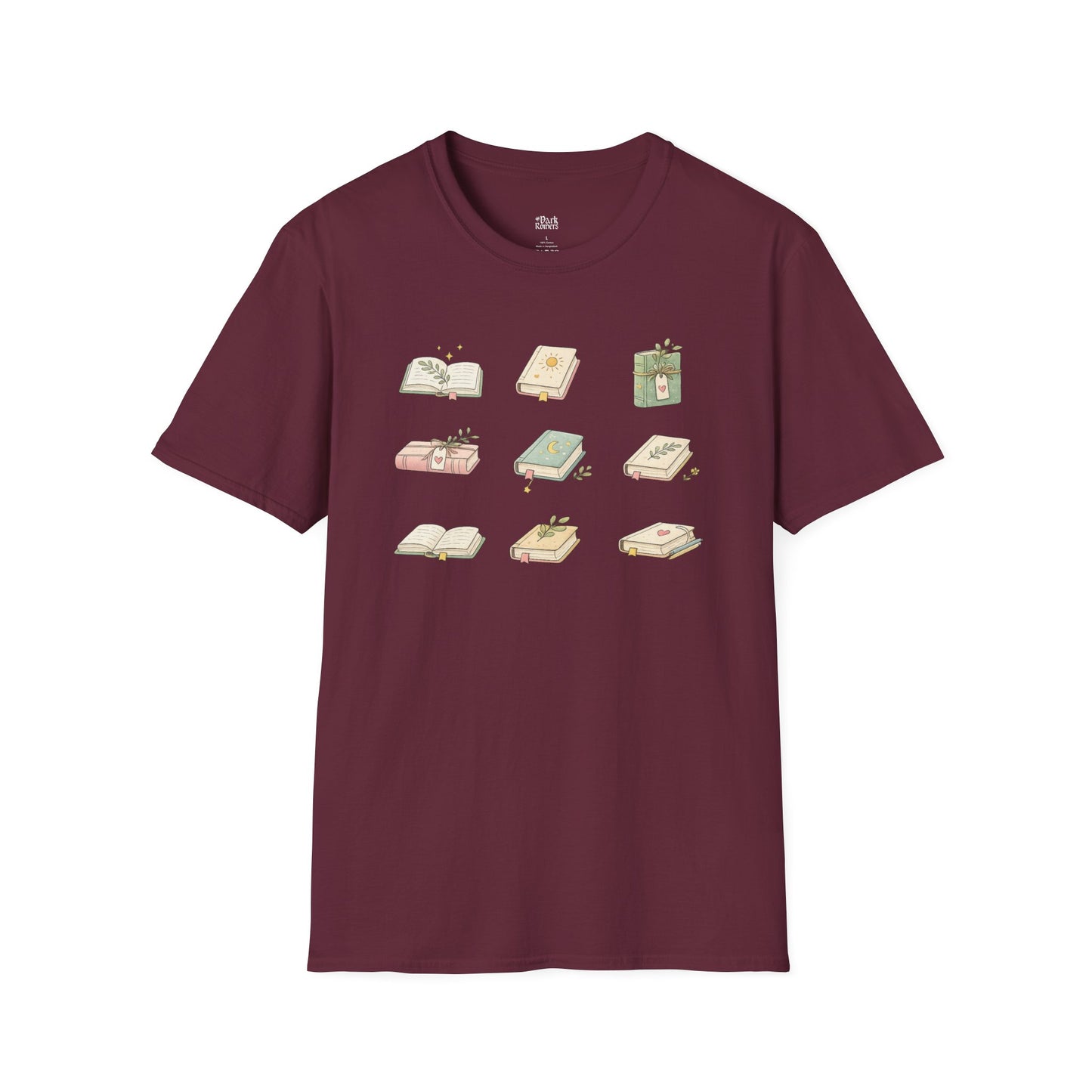 Cozy Books Aesthetic maroon book lover t-shirt