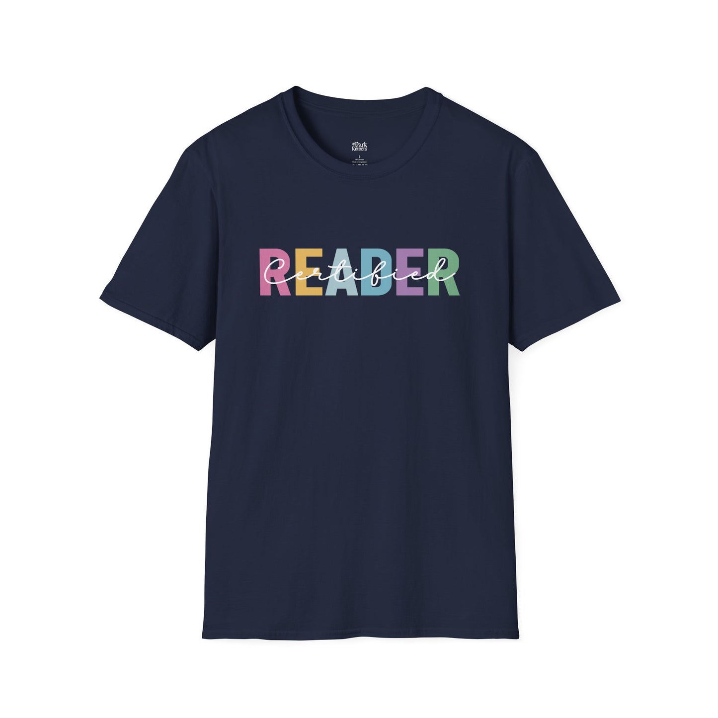 Certified Reader navy book lover t-shirt
