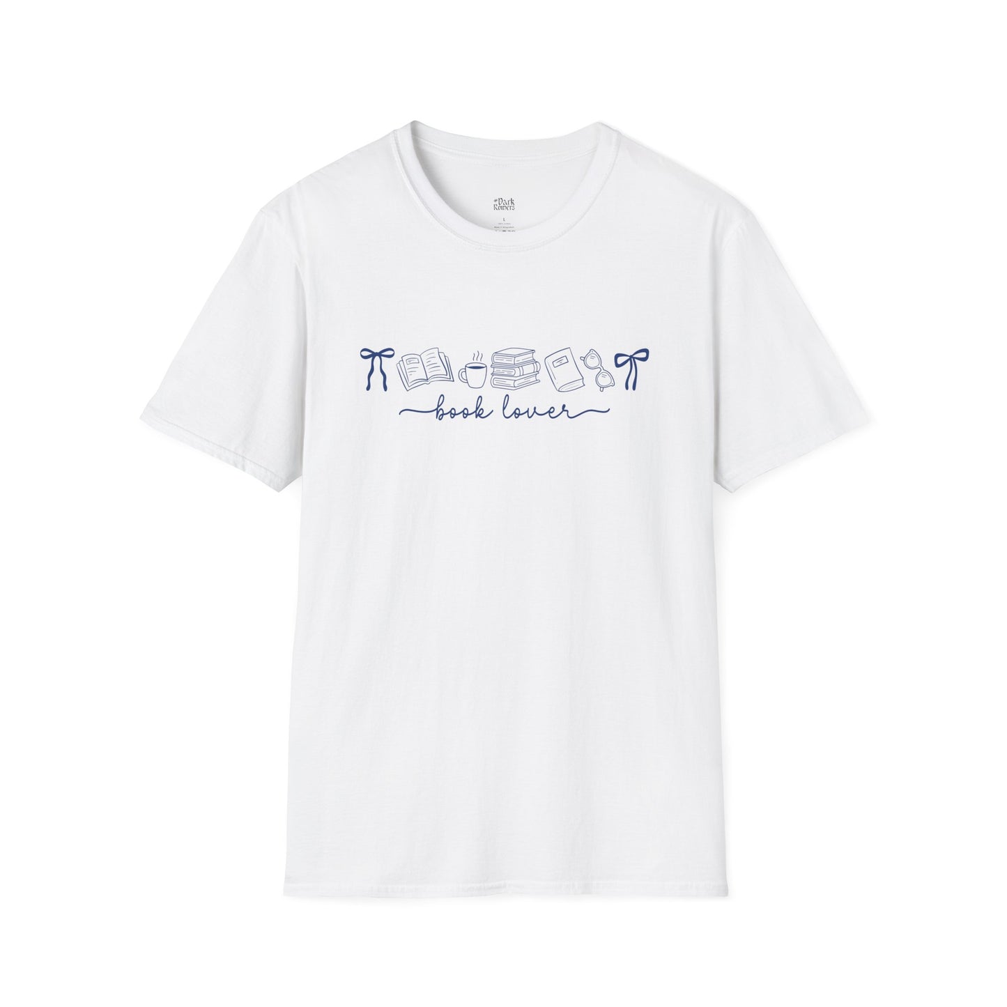 Cozy Book Lover Line Art white bookish t-shirt – cozy Gildan 64000 tee made for readers who live between chapters and adore bookish vibes.