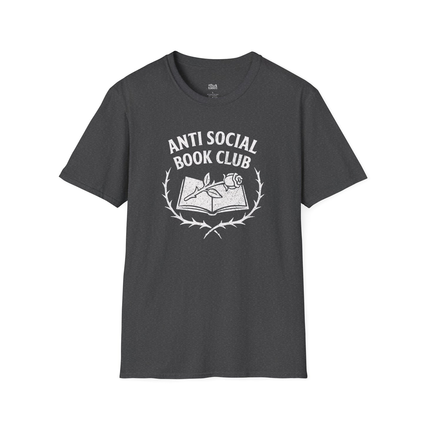 Anti Social Book Club dark heather book lover t-shirt