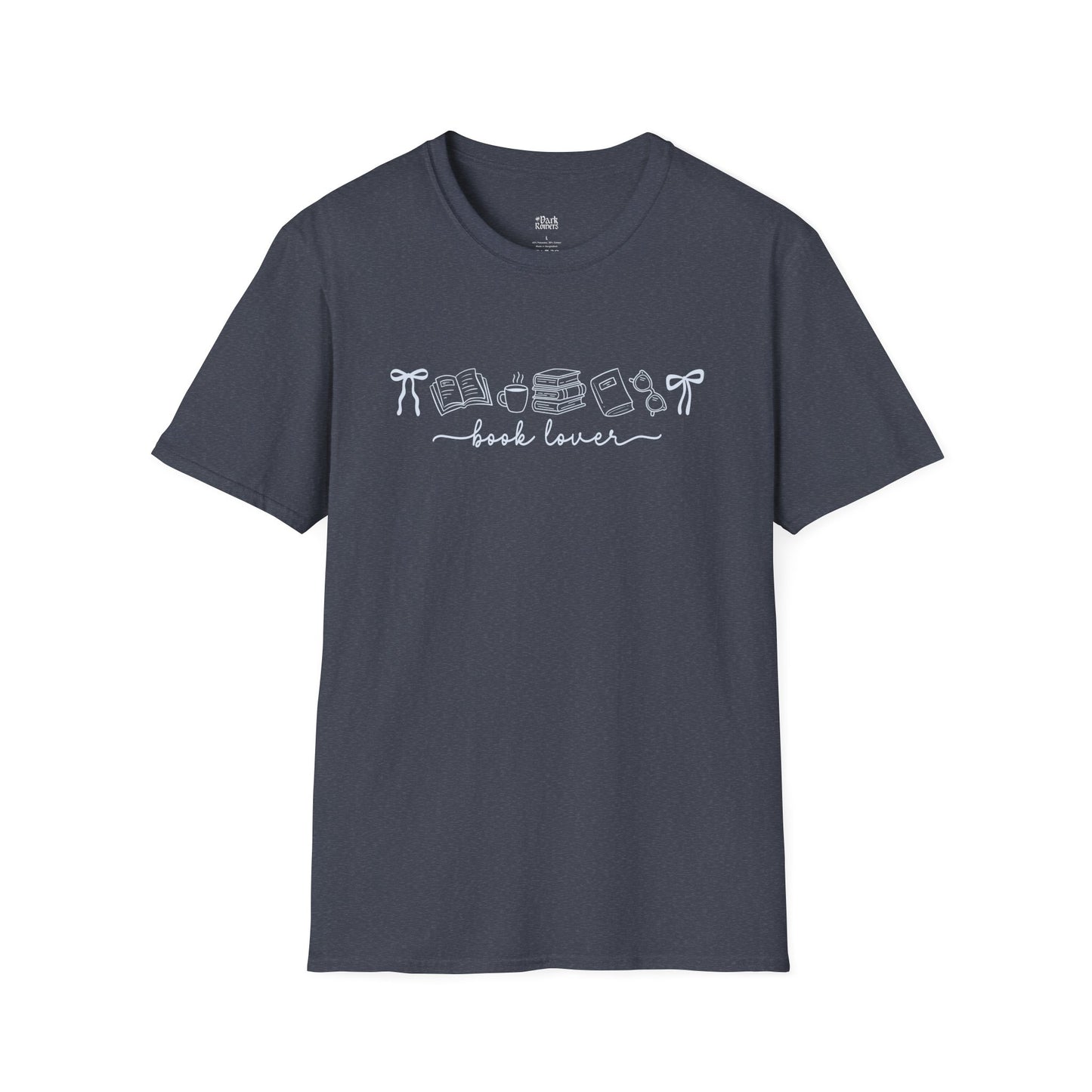Cozy Book Lover Line Art heather navy book lover t-shirt