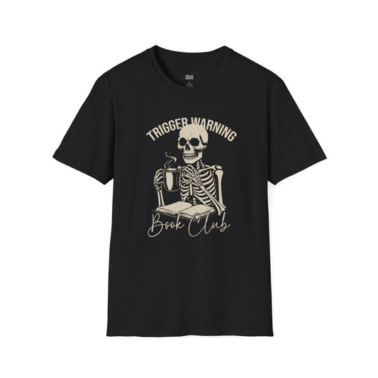 Trigger Warning Book Club black dark romance t-shirt for readers