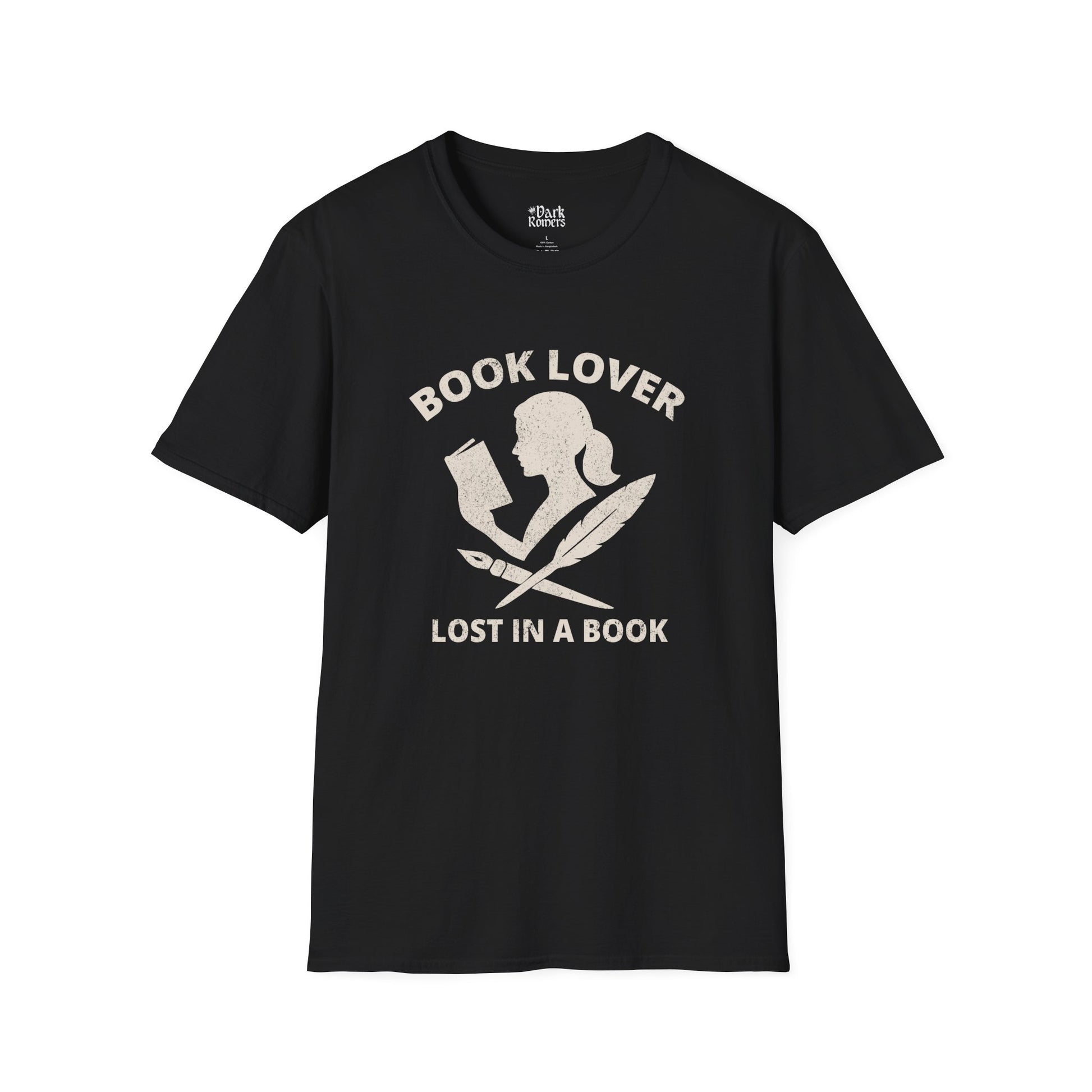 Book lover lost in a book black book lover t-shirt