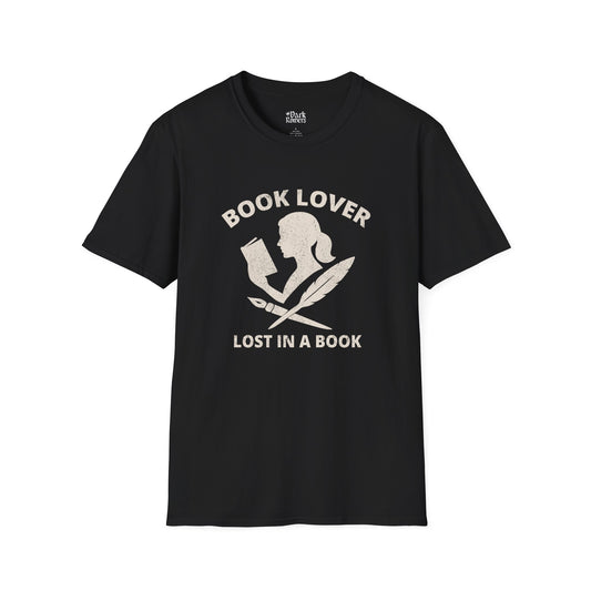 Book lover lost in a book black bookish t-shirt – cozy Gildan 64000 tee made for readers who live between chapters and adore bookish vibes.