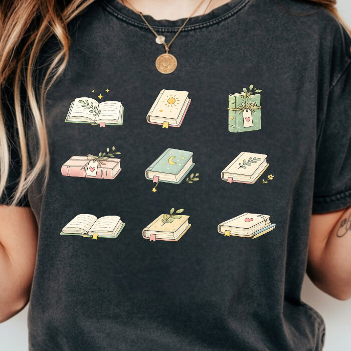 Cozy Books Aesthetic T-Shirt | Comfort Colors