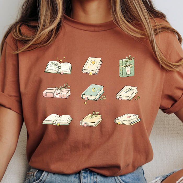 Cozy Books Aesthetic T-Shirt | Comfort Colors