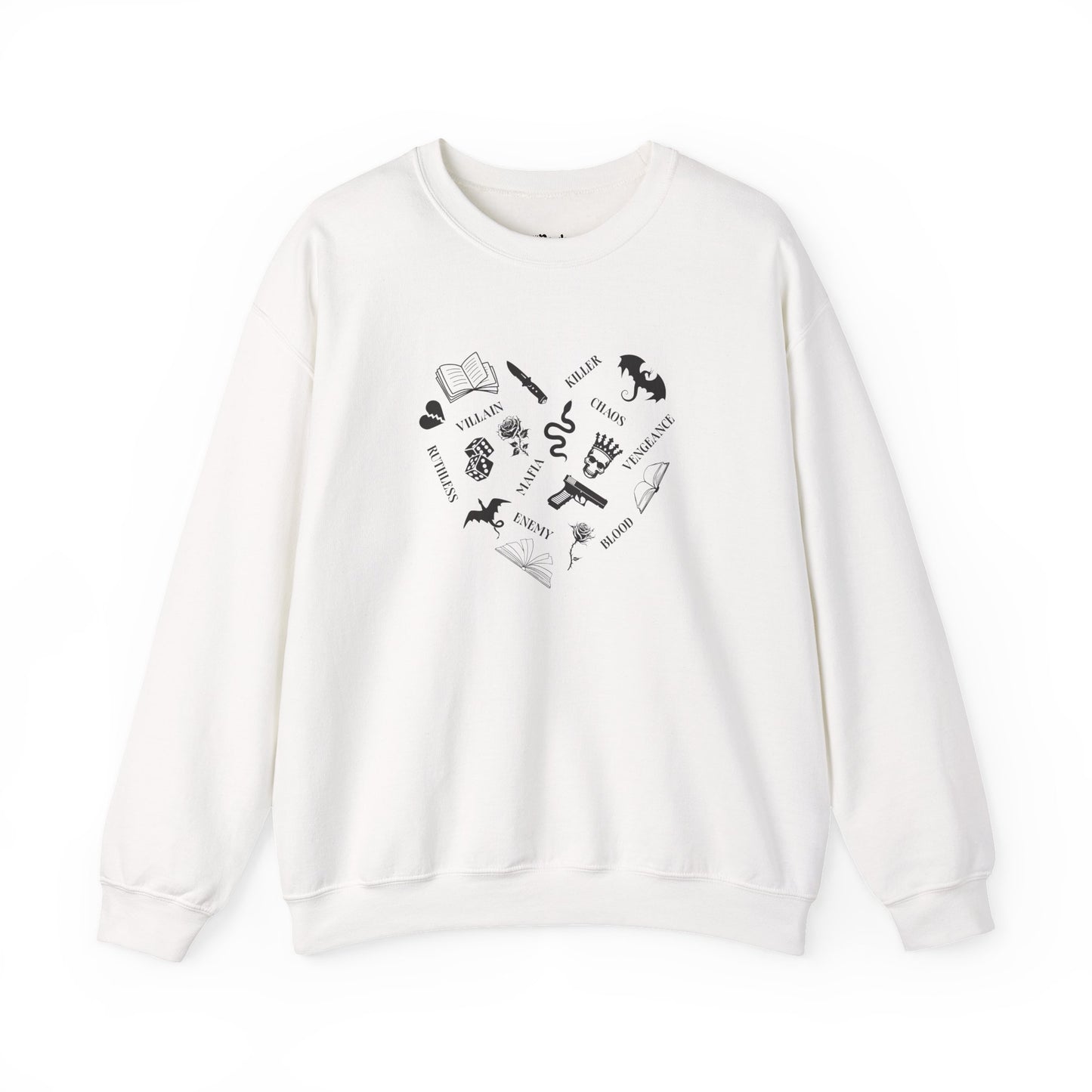 Heart Shape Made From Dark Romance Symbols Sweatshirt