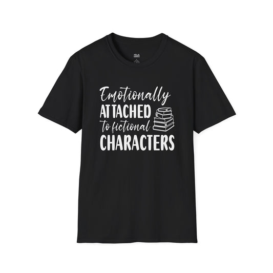 Emotionally Attached To Fictional Characters black book lover t-shirt