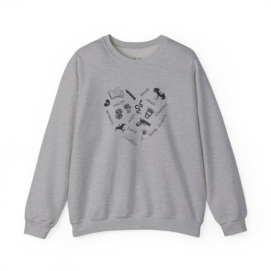Heart Shape Made From Dark Romance Symbols Sweatshirt