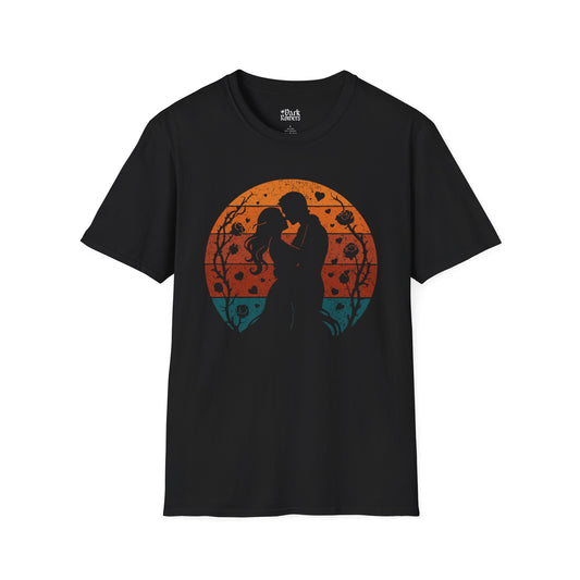Sunset Romantasy Lovers COLOR romantasy t-shirt – magical Gildan 64000 tee inspired by fae realms, dragons, and fantasy lovers.