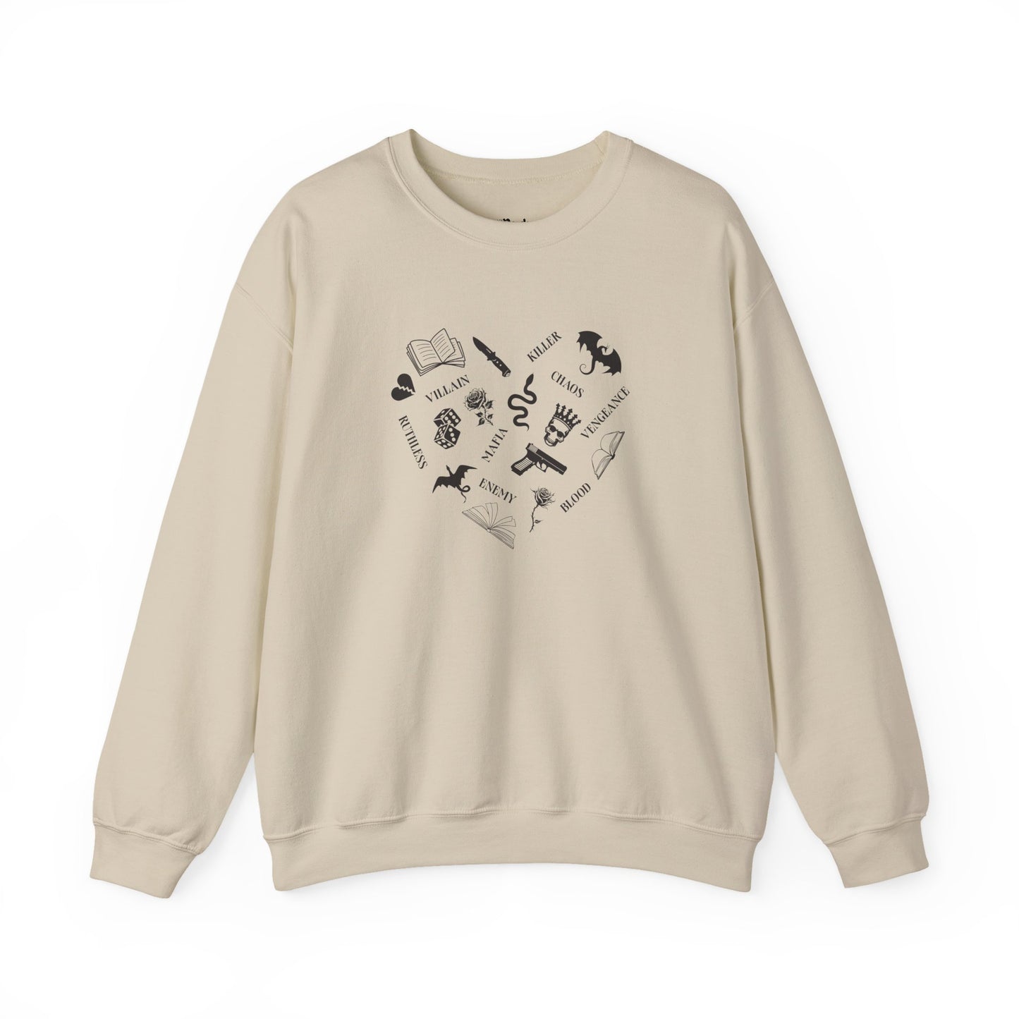 Heart Shape Made From Dark Romance Symbols Sweatshirt