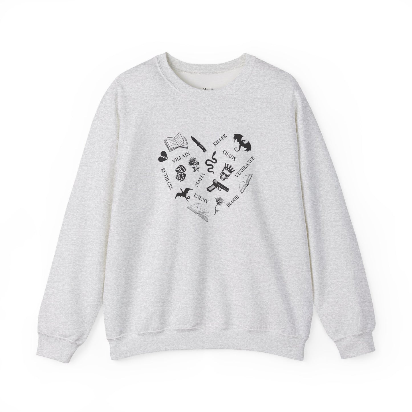 Heart Shape Made From Dark Romance Symbols Sweatshirt