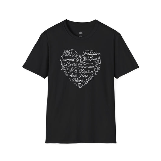 Heart Made of Dark Romance Tropes T-Shirt