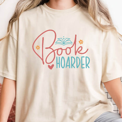 Book Hoarder Ivory bookish t-shirt – cozy Comfort Colors 1717 garment-dyed tee for readers who live between chapters.