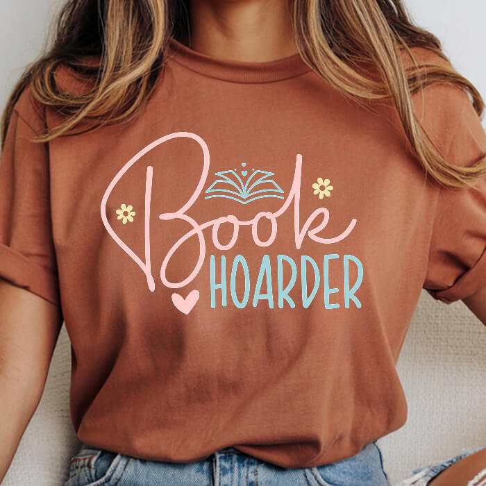 Book Hoarder yam bookish t-shirt – cozy Comfort Colors 1717 garment-dyed tee for readers who live between chapters.