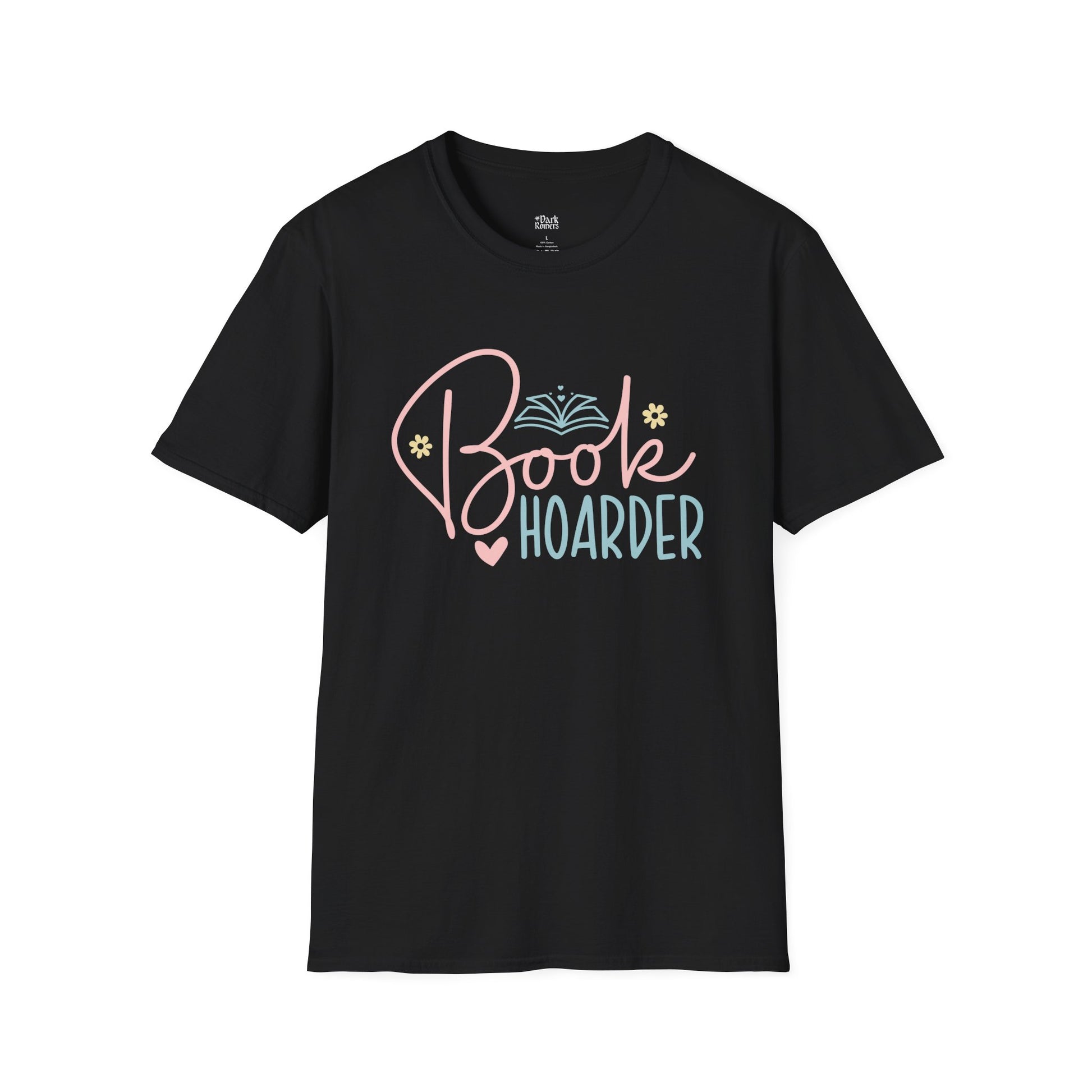 Book Hoarder black bookish t-shirt – cozy Gildan 64000 tee made for readers who live between chapters and adore bookish vibes.