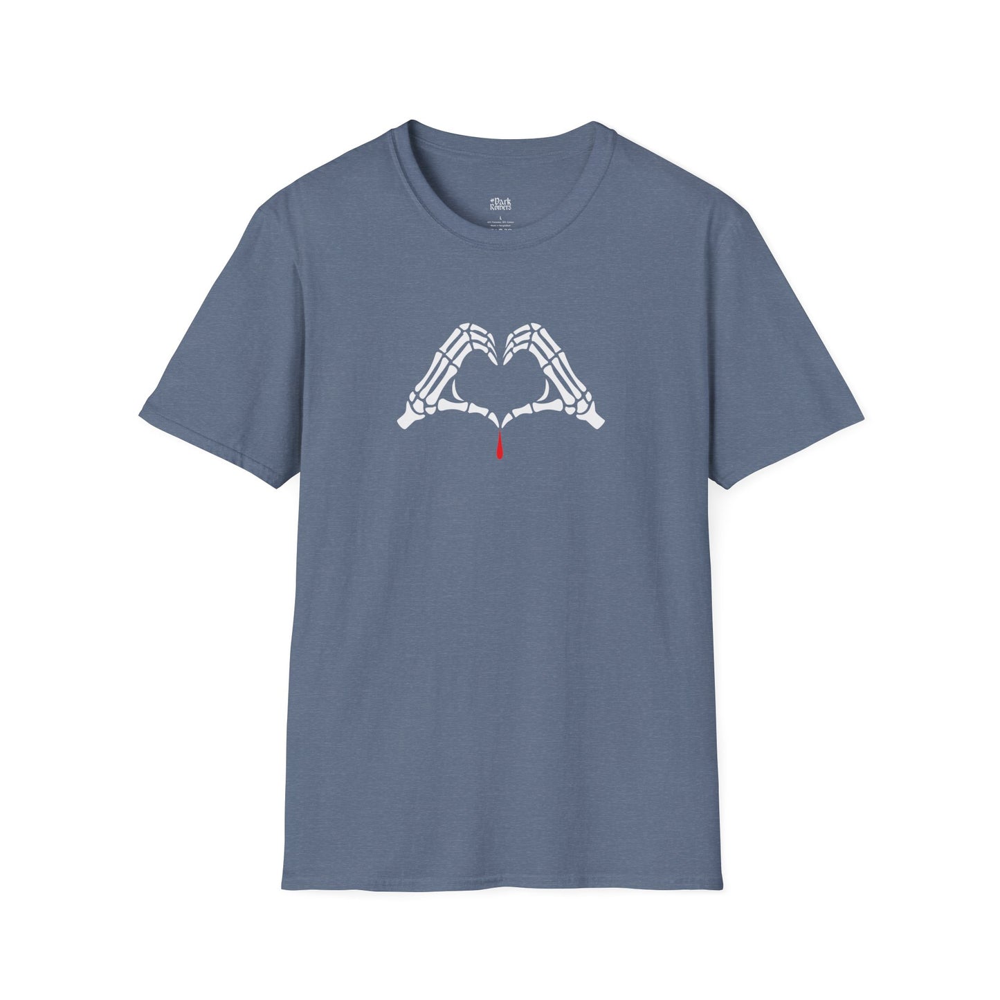 Skeleton Hands Forming a Heart With a Drop of Blood T-Shirt