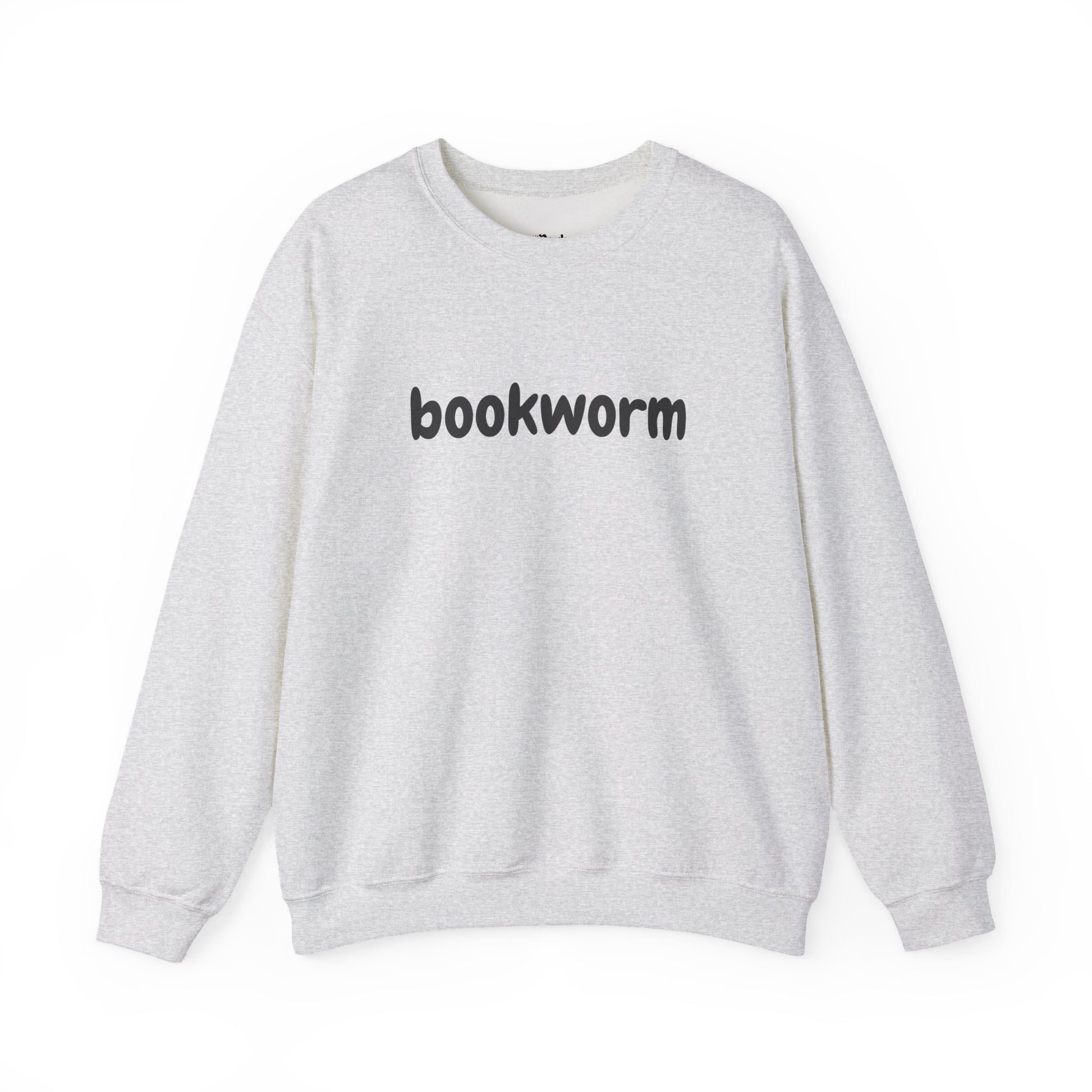 Bookworm light grey/ash bookish sweatshirt – cozy Gildan 18000 crewneck for readers who live between chapters and adore bookish vibes.
