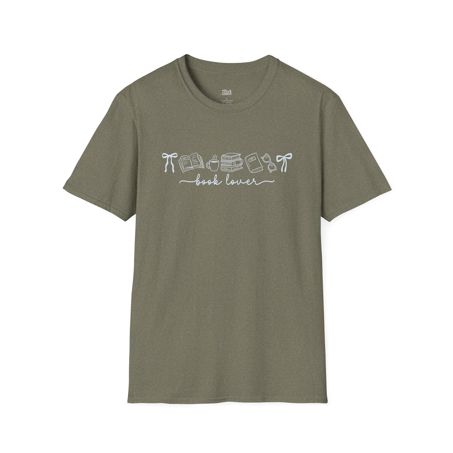 Cozy Book Lover Line Art T-Shirt