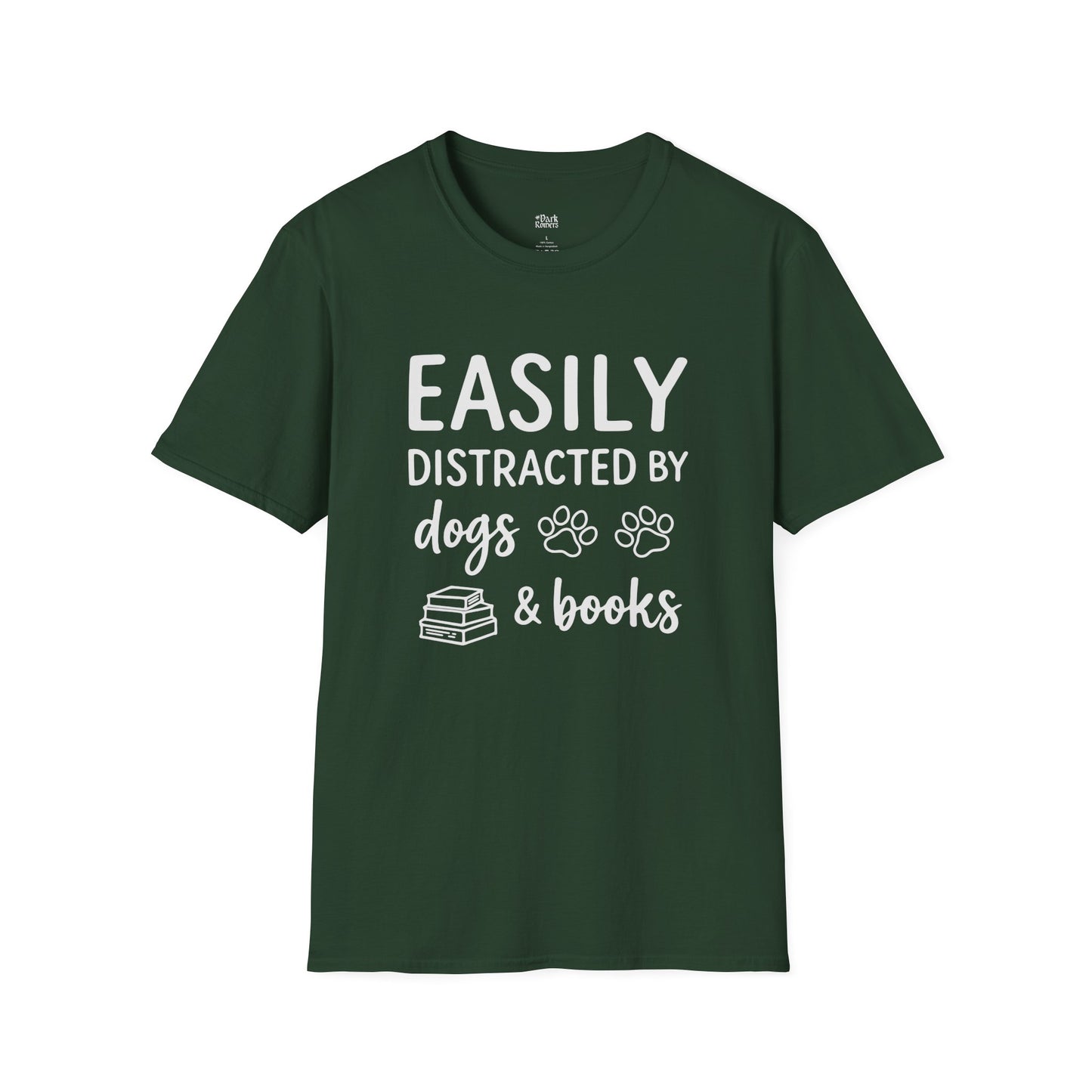 Easily Distracted By Dogs & Books T-Shirt
