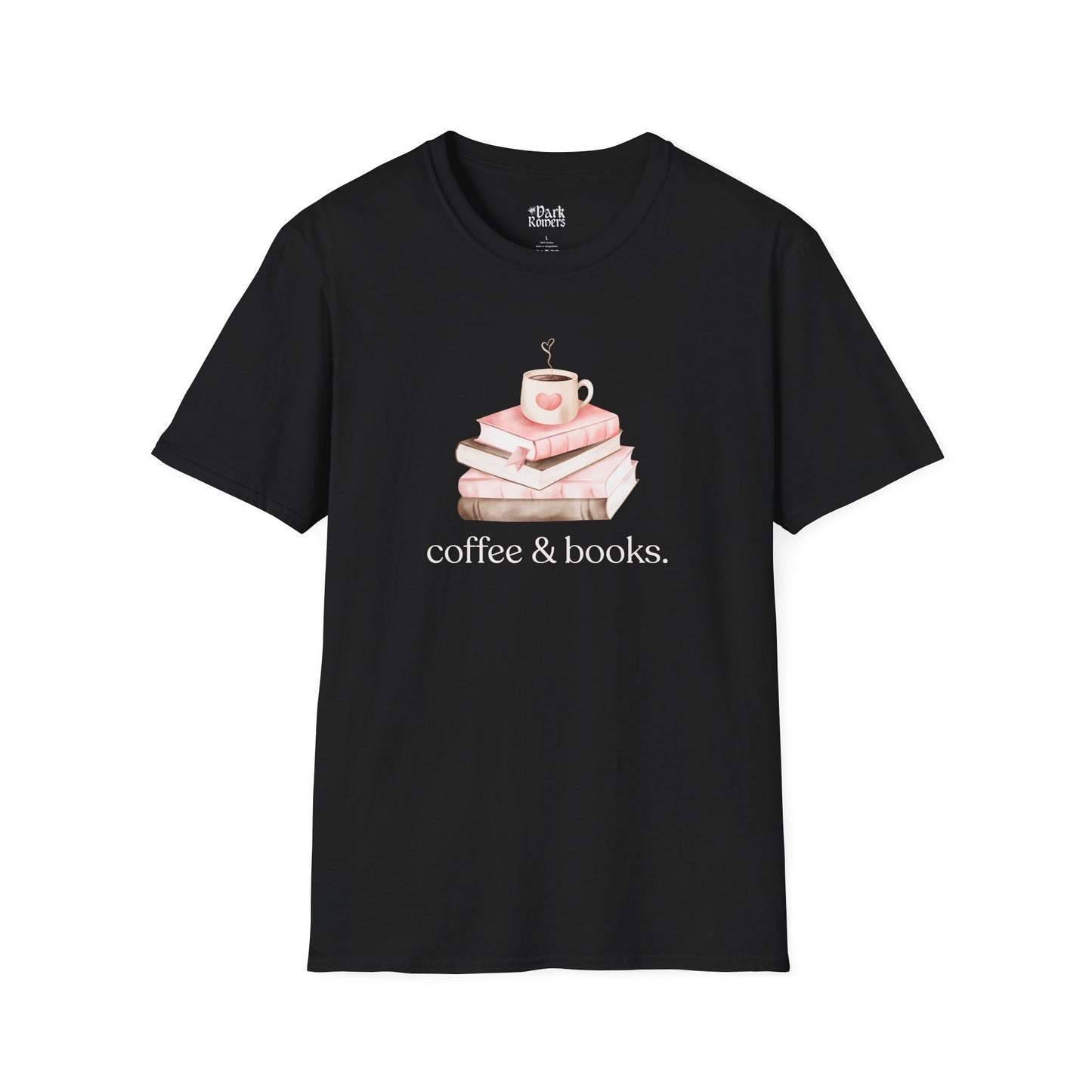 Coffee & books black bookish t-shirt – cozy Gildan 64000 tee made for readers who live between chapters and adore bookish vibes.