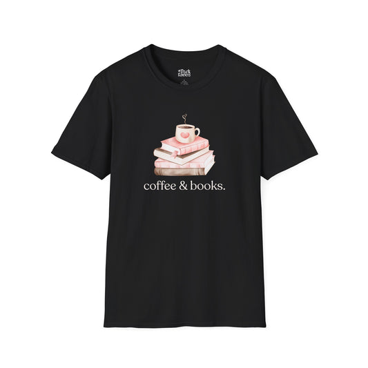 Coffee & books black bookish t-shirt – cozy Gildan 64000 tee made for readers who live between chapters and adore bookish vibes.