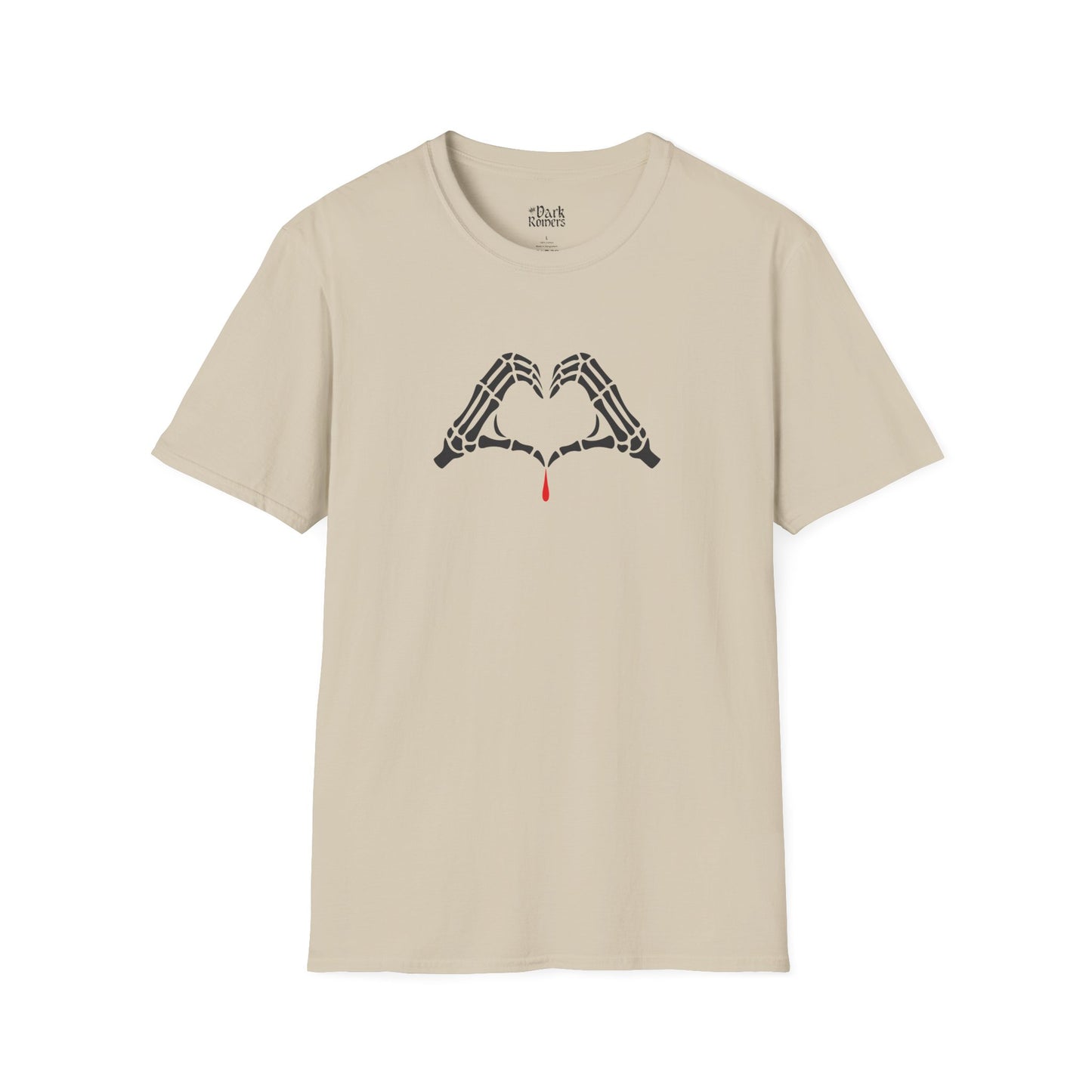 Skeleton Hands Forming a Heart With a Drop of Blood T-Shirt
