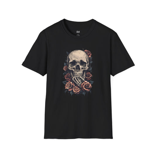 Thinking Skull with Roses T-Shirt
