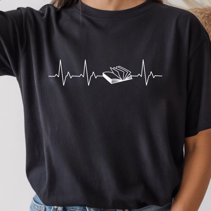 Heartbeat With an Open Book T-Shirt | Comfort Colors
