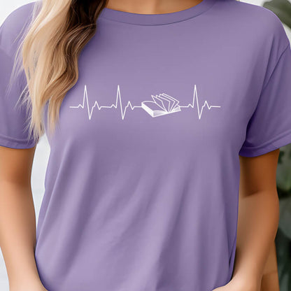 Heartbeat With an Open Book T-Shirt | Comfort Colors
