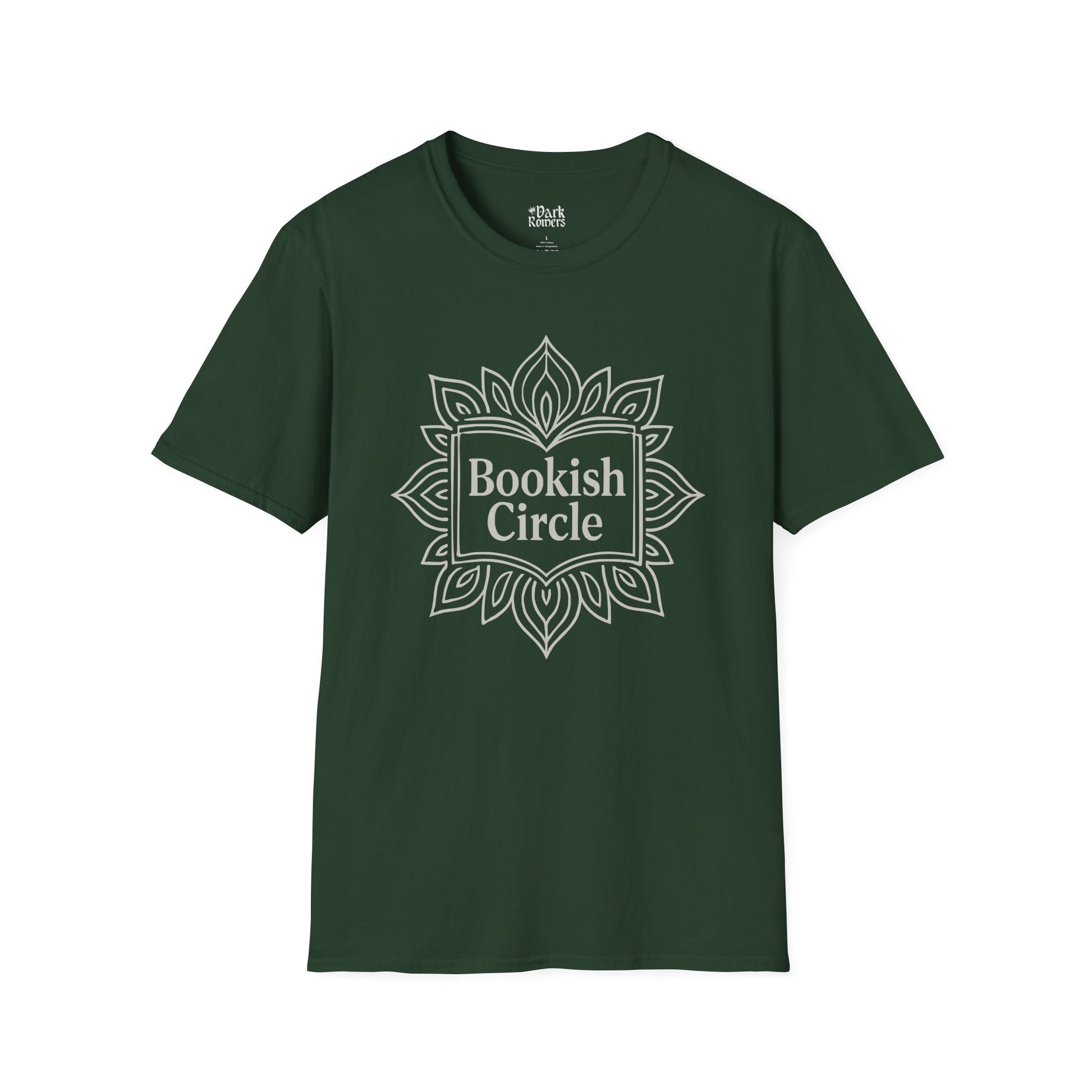  Bookish circle forest green bookish t-shirt – cozy Gildan 64000 tee made for readers who live between chapters and adore bookish vibes.