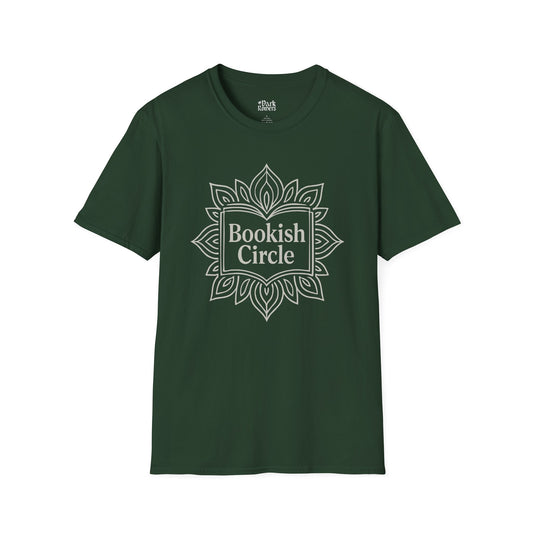  Bookish circle forest green bookish t-shirt – cozy Gildan 64000 tee made for readers who live between chapters and adore bookish vibes.