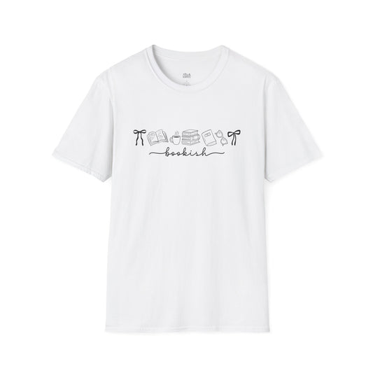 Bookish Minimal Line Art T-Shirt