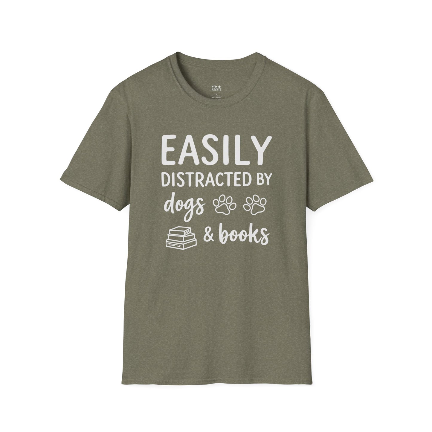 Easily Distracted By Dogs & Books T-Shirt