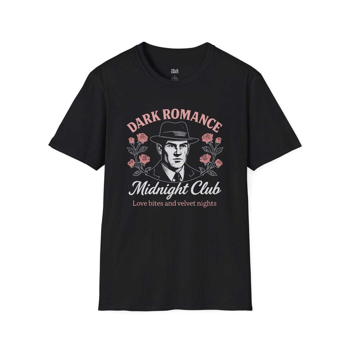 Dark Romance Midnight Club. Love Bite and Velvet Nights  black dark romance t-shirt for readers