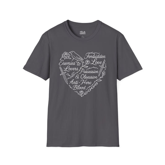 Heart Made of Dark Romance Tropes T-Shirt