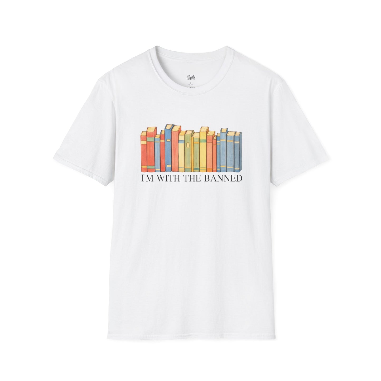 I'm with the banned white bookish t-shirt – cozy Gildan 64000 tee made for readers who live between chapters and adore bookish vibes.