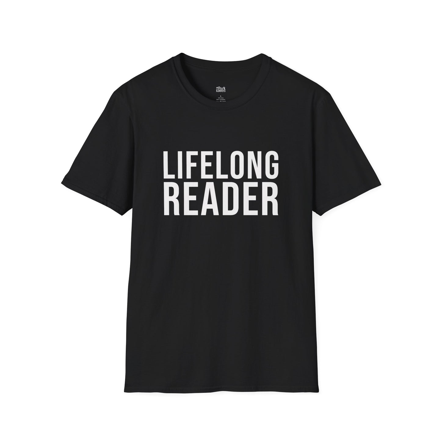 Lifelong Reader black bookish t-shirt – cozy Gildan 64000 tee made for readers who live between chapters and adore bookish vibes.